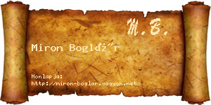Miron Boglár névjegykártya